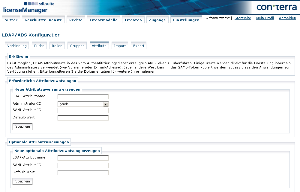 licman settings ldap attributes de