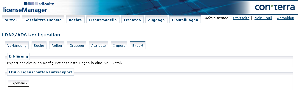 licman settings ldap export de
