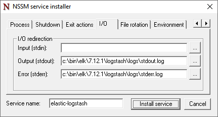 install windows logstash nssm io